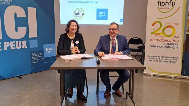 Marine NEUVILLE (FIPHFP) et Raymond LE MOIGN (HCL)