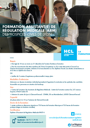 Fiche de formation au métier d'assistant de régulation médicale (ARM)