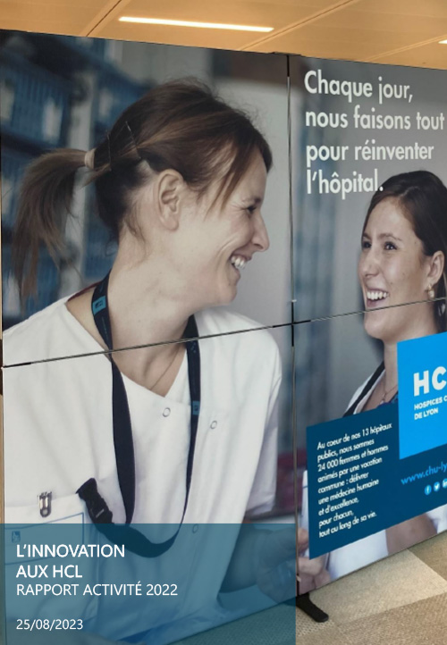 Couverture du rapport d'activité 2022 sur l'innovation aux HCL