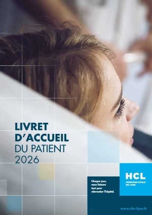 Couverture du livret patient 2026 avec patiente allongée de dos