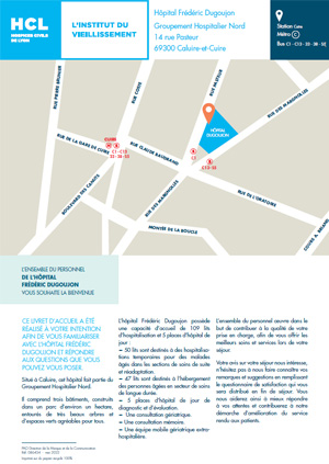 Plan et infos pratiques Hôpital Frédéric Dugoujon