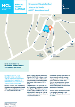 Page document plan et infos pratiques hôpital Henry Gabrielle