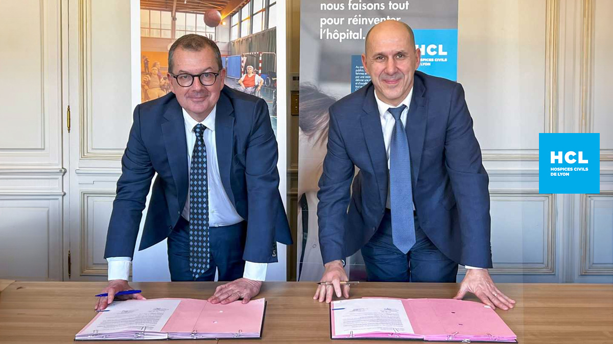 Raymond Le Moign, DG des HCL et Cyrille BROILLIARD, DG de l’UGECAM Rhône-Alpes