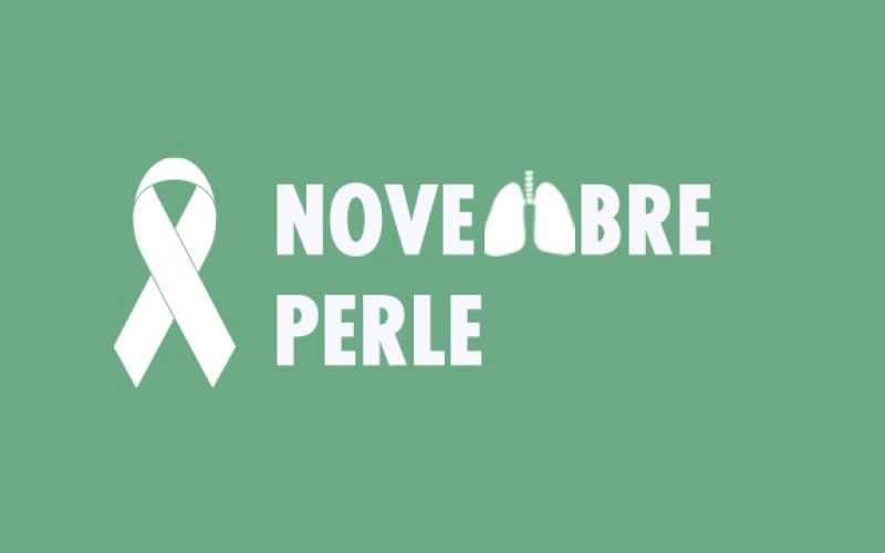 Noeud cancer + inscrit novembre perle avec à la place du M un picto poumon