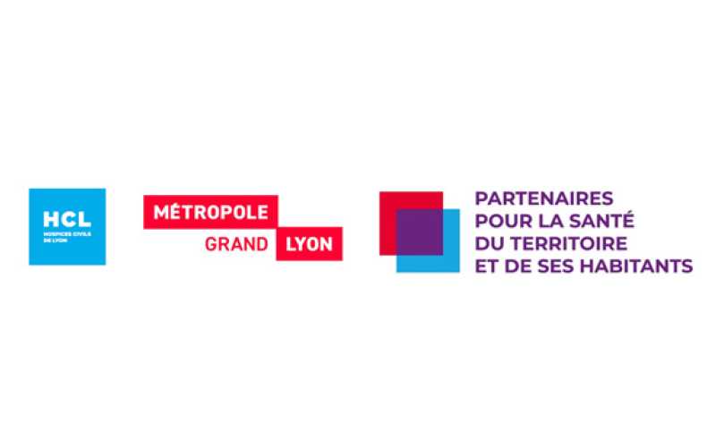 Logos des HCL, Métropole Grand Lyon et Partenaires pour la santé du territoire et de ses habitants