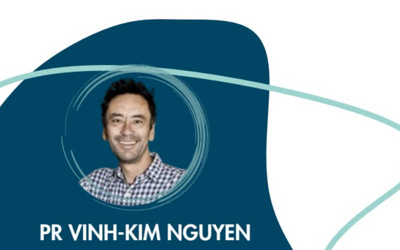 Photo du Pr Vinh-Kim Nguyen sur fond bleu foncé