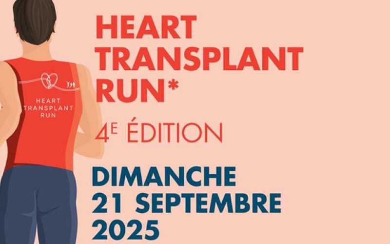 Heart Transplant Run :  dessin d'une personne qui court de dos 4e édition dimanche 21 septembre 2025
