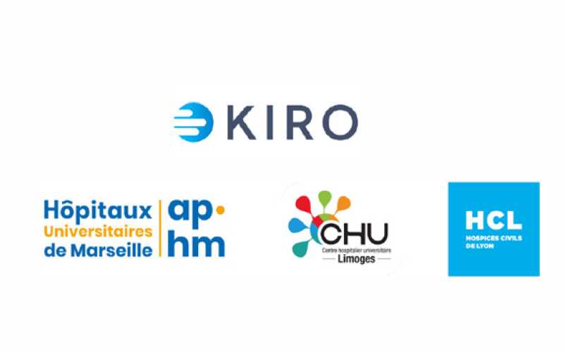 Logos de Kiro, AP-HM, CHU de Limoges et des HCL