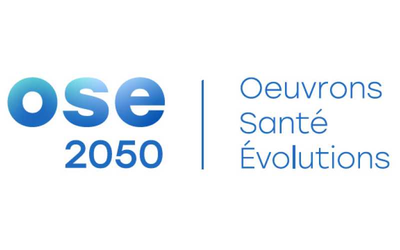 Logo Ose 2050 Oeuvrons Santé Évolution en bleu