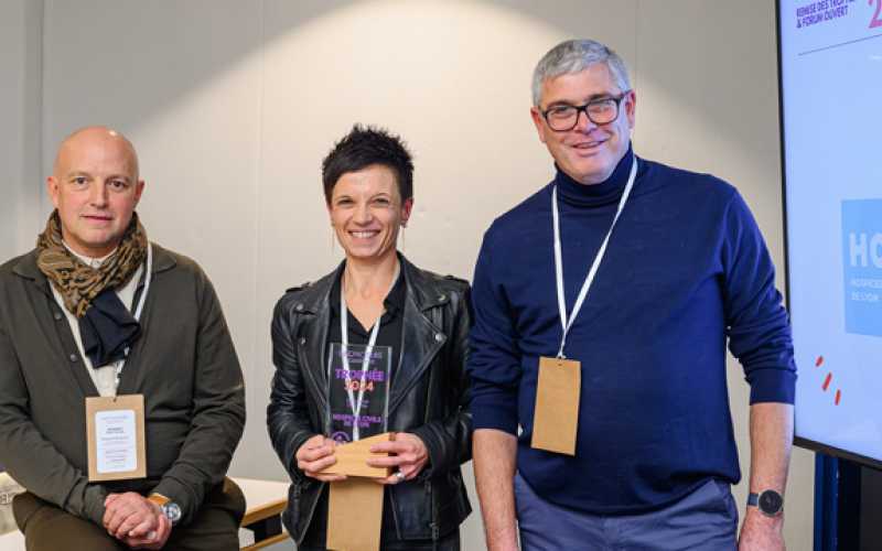 Virginie Valentin et Jean-Louis Monnet, accompagnés d' Emmanuel Le Bouille, Président d’Innov’Acteurs