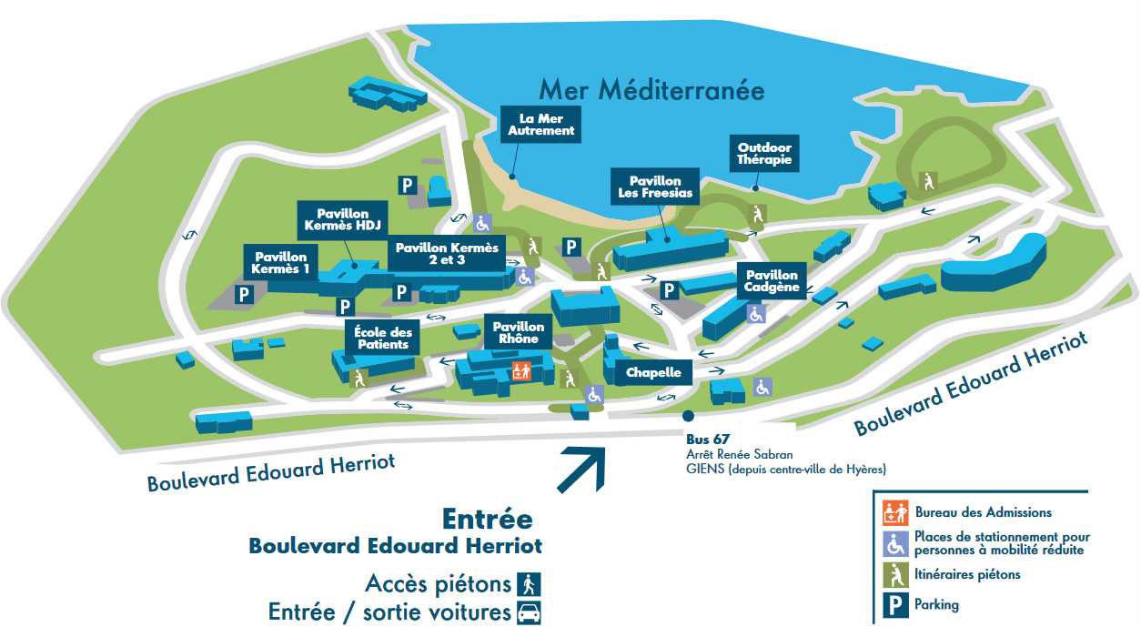 Plan 3D de l'hôpital Renée Sabran des HCL (PACA)
