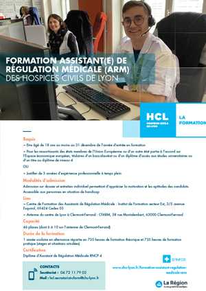 Fiche de formation au métier d'assistant de régulation médicale