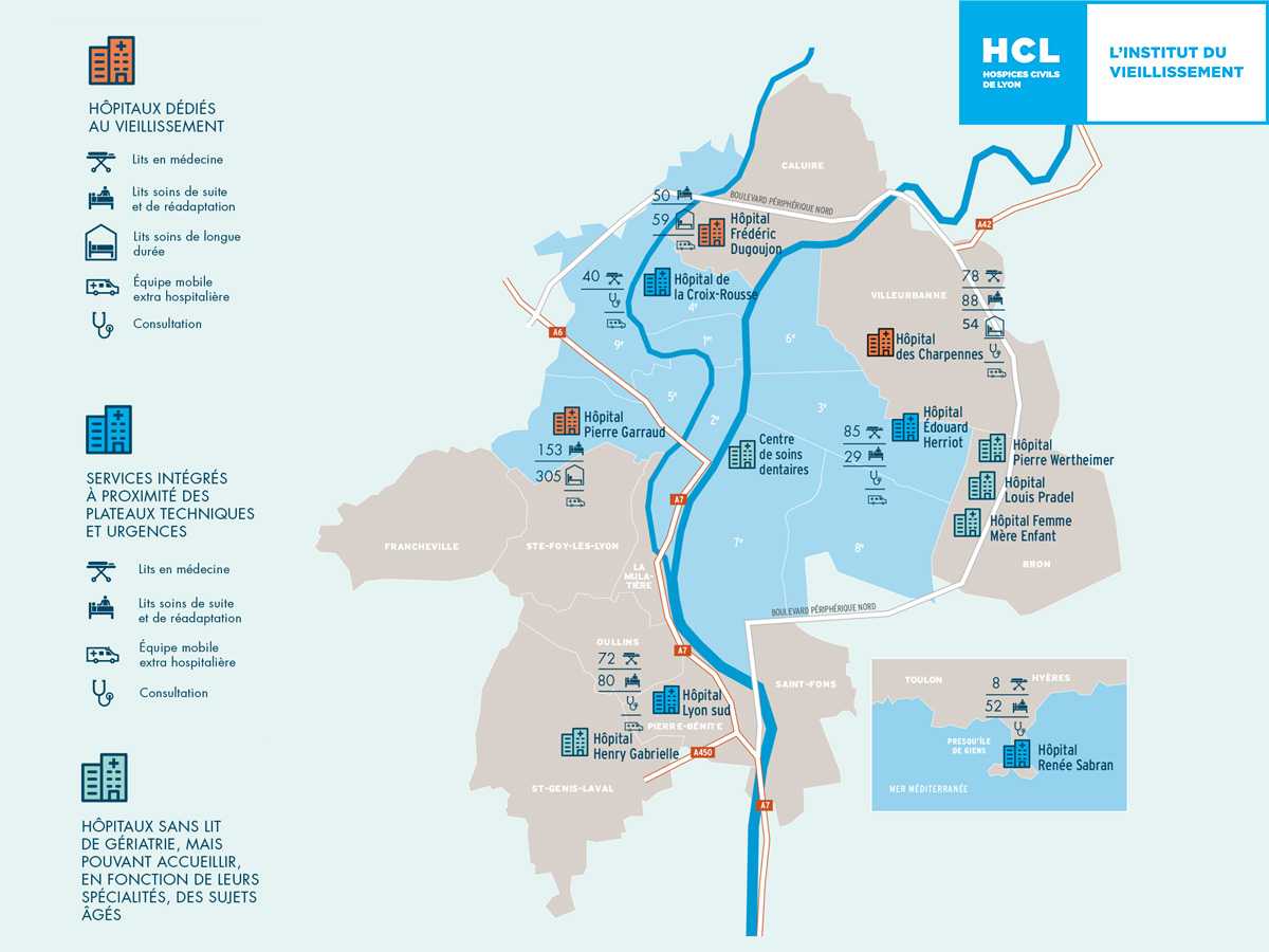 Carte de l'institut du vieillissement des HCL