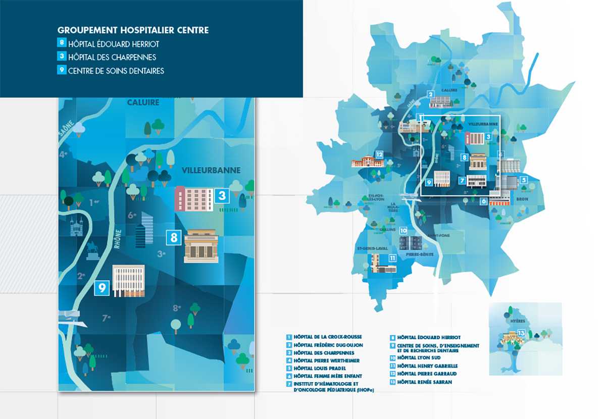 Carte du groupement hospitalier centre
