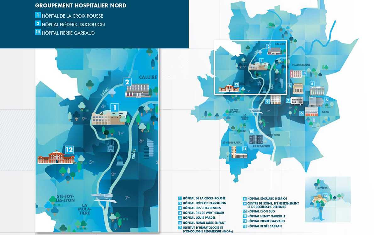 Carte du groupement hospitalier nord