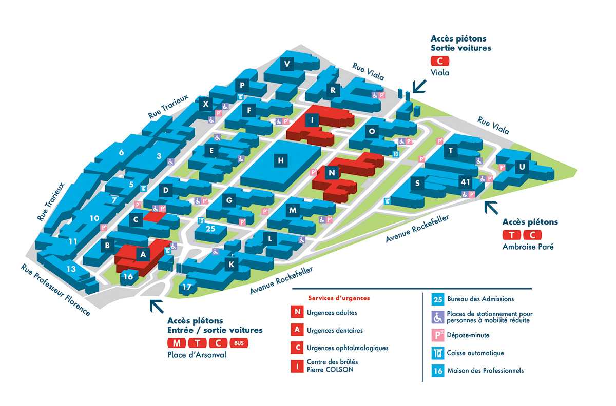 Plan masse de l'hôpital Edouard Herriot