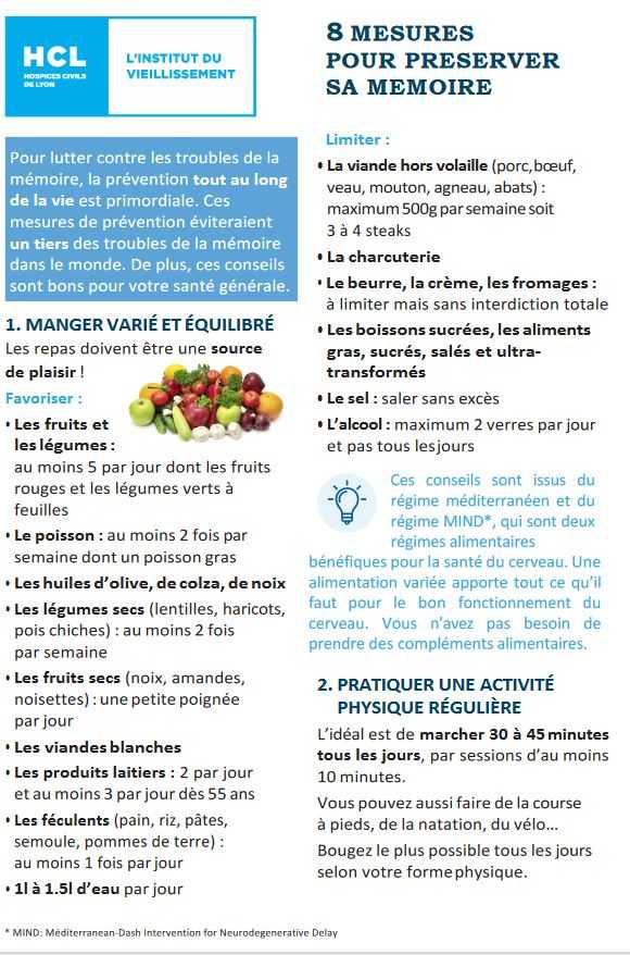 Mesures pour préserver sa mémoire