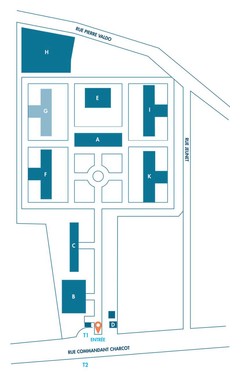 Plan de masse de l'hôpital Pierre Garraud