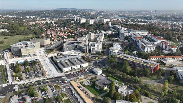 vue aérienne de l'hôpital Lyon Sud