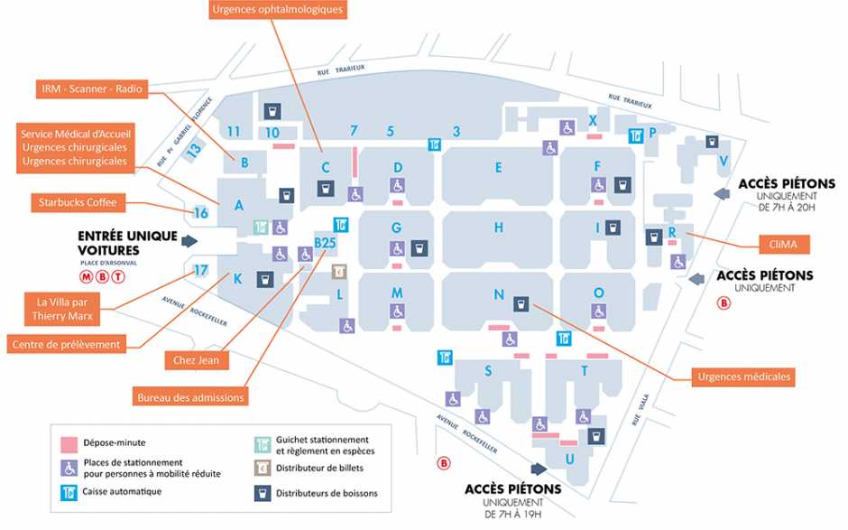Plan de l'hôpital Edouard Herriot (HEH)